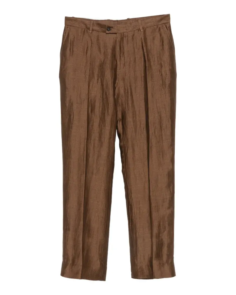 John Varvatos pressed-crease trousers - Braun Braun