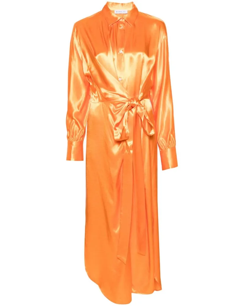 Manuel Ritz Hemdkleid mit Knoten Orange