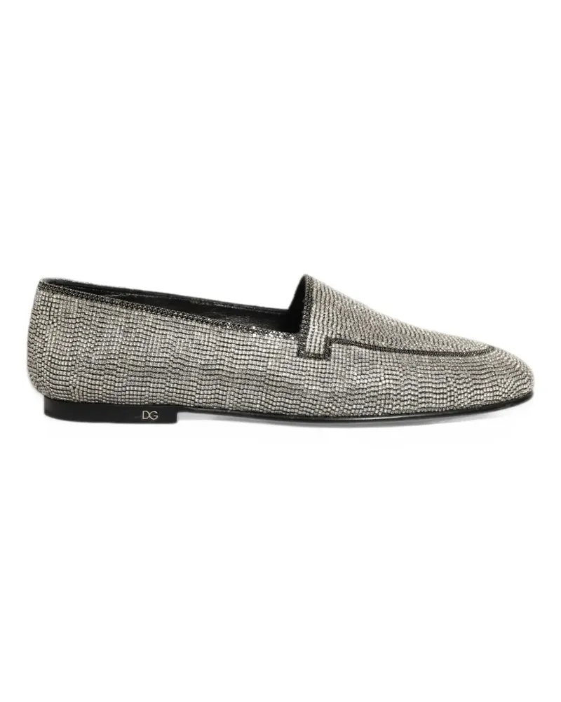 Dolce & Gabbana crystal-embellished loafers - Silber Silber