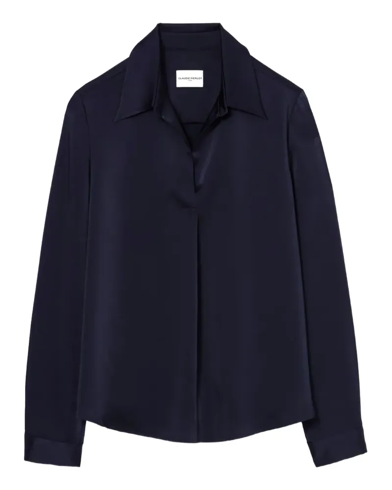 Claudie Pierlot Bluse mit Satin-Finish - Blau Blau