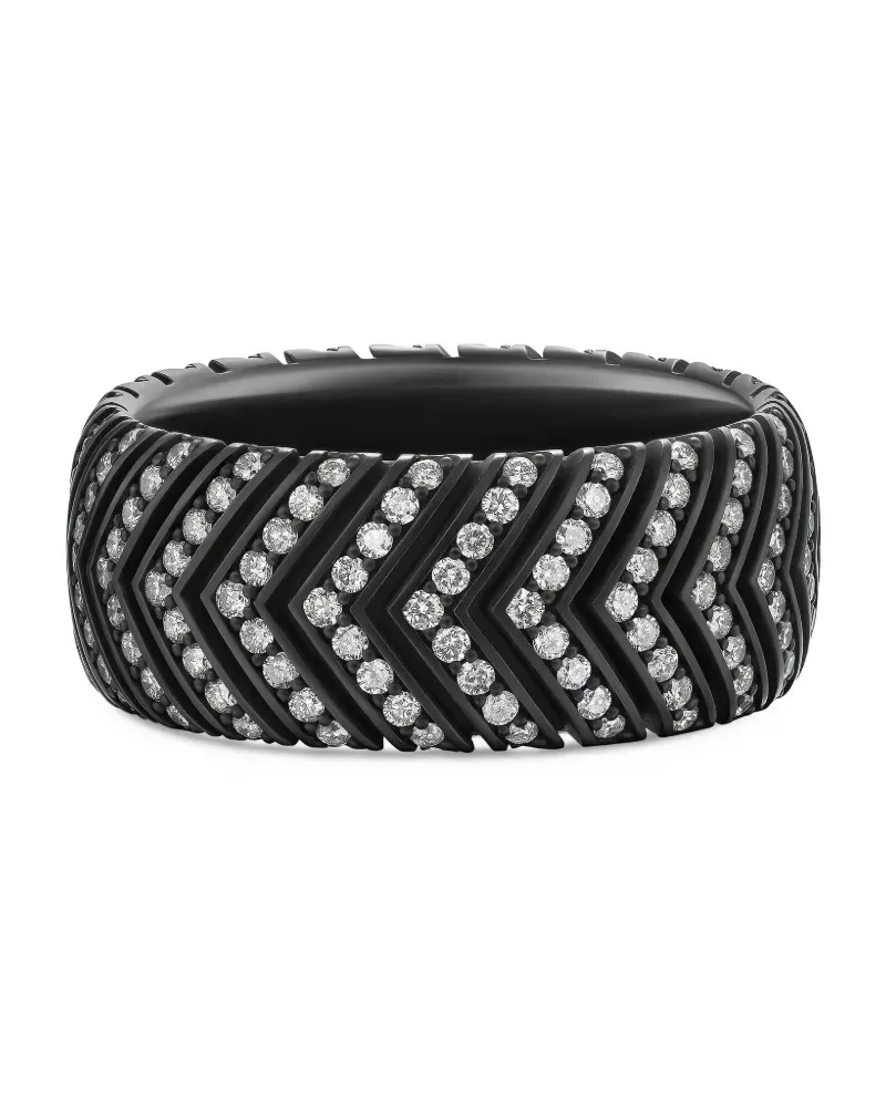 David Yurman Chevron Band Ring - Schwarz Schwarz