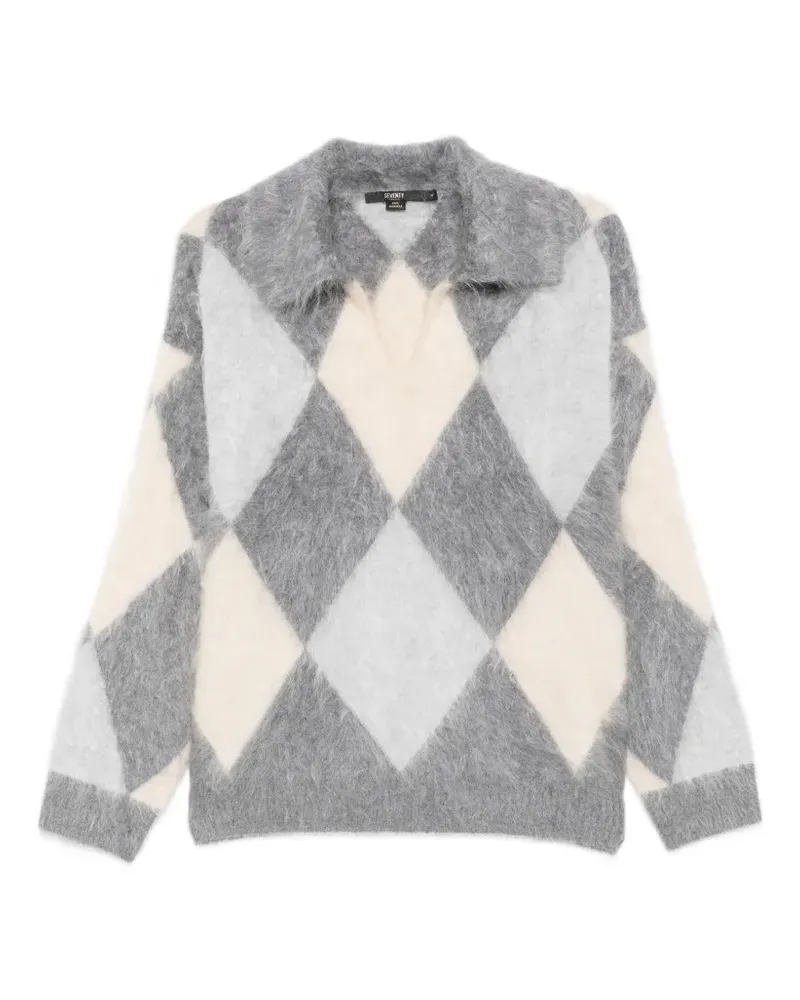 Seventy Pullover aus Argyle-Intarsienstrick - Grau Grau
