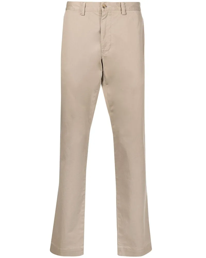 Ralph Lauren Gerade Hose mit Logo-Patch - Nude Nude