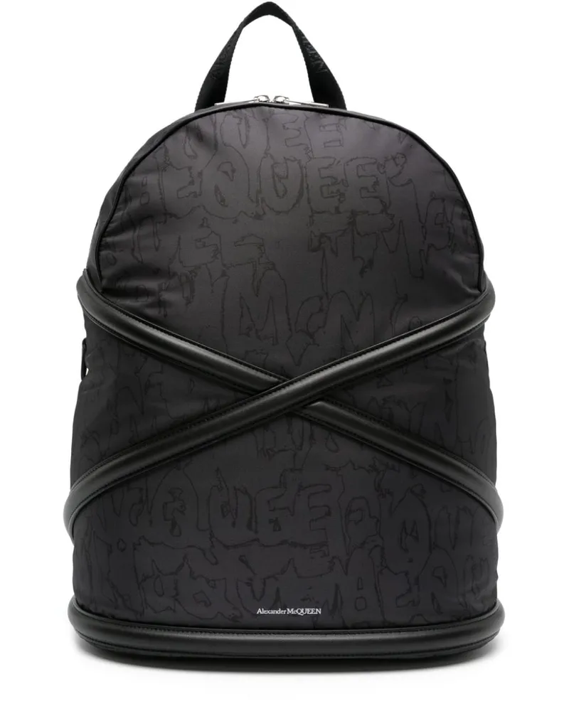 Alexander McQueen Rucksack mit überkreuzten Riemen - Schwarz Schwarz