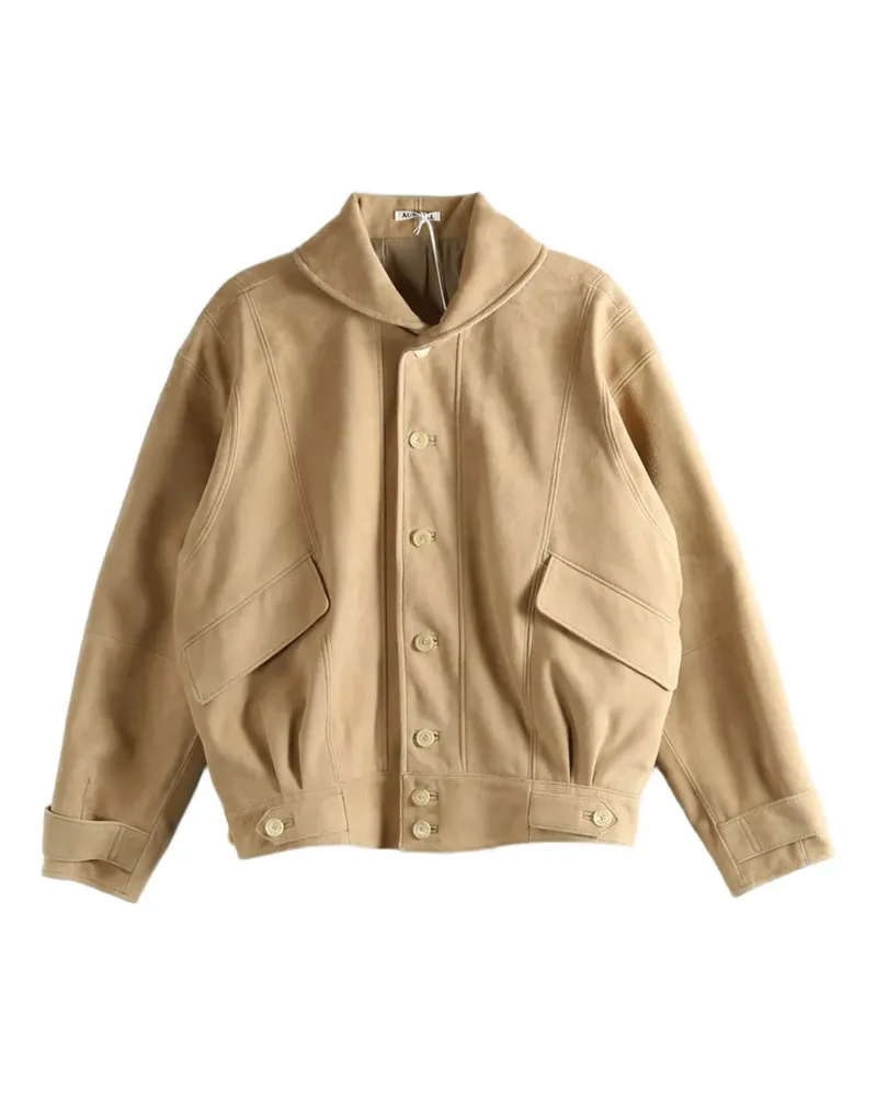 AURALEE leather jacket - Nude Nude