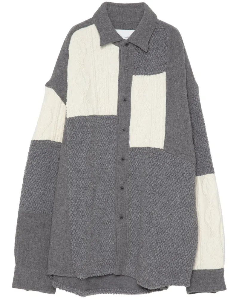 Yoshio Kubo Hemd mit gestrickten Einsätzen - Grau Grau