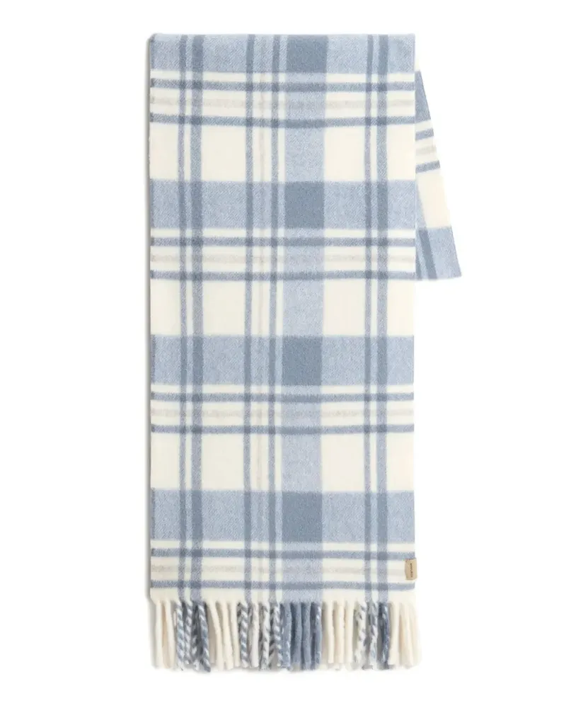 Woolrich Karierter Schal mit Fransen - Blau Blau