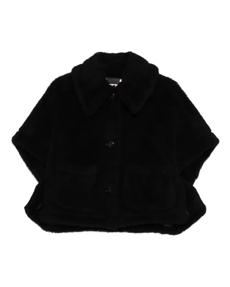 Max Mara Teddy-Cape mit drei Knöpfen - Schwarz Schwarz
