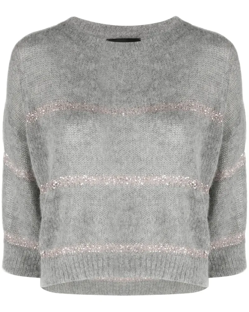 Fabiana Filippi Pullover mit Pailletten - Grau Grau