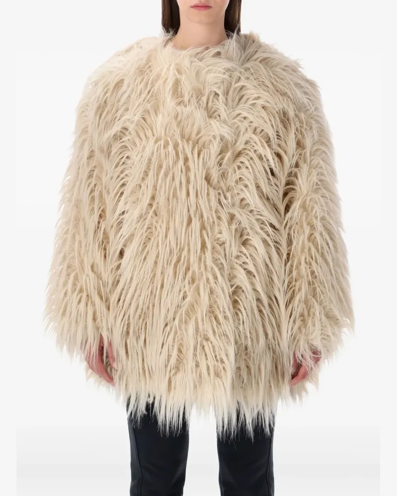 GOLDBERGH single-breasted faux-fur coat - Nude Nude