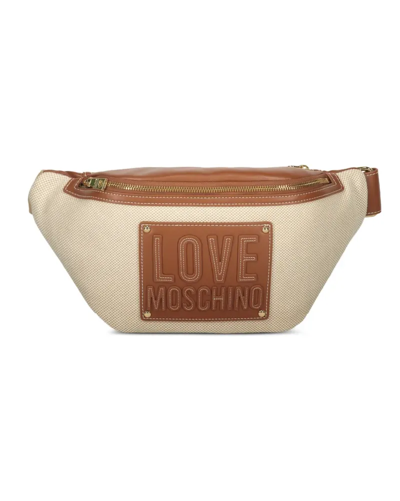 Moschino logo-appliqué belt bag - Nude Nude