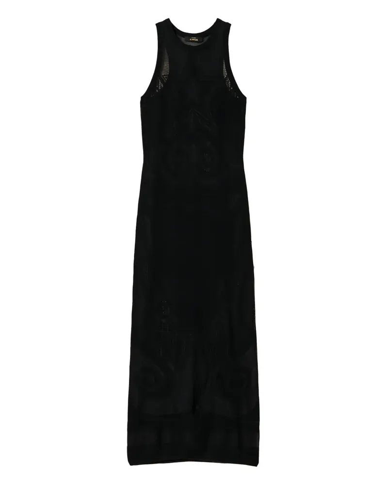 Twin-Set Midikleid mit Stern-Jacquard - Schwarz Schwarz