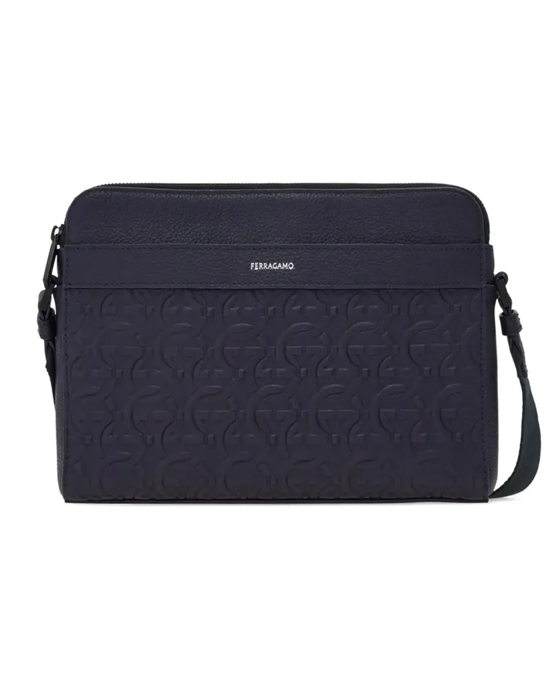 Ferragamo Schultertasche mit Gancini-Prägung - Blau Blau