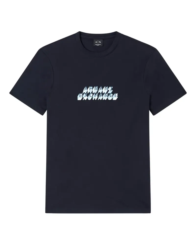 Armani Exchange logo-print cotton T-shirt - Blau Blau