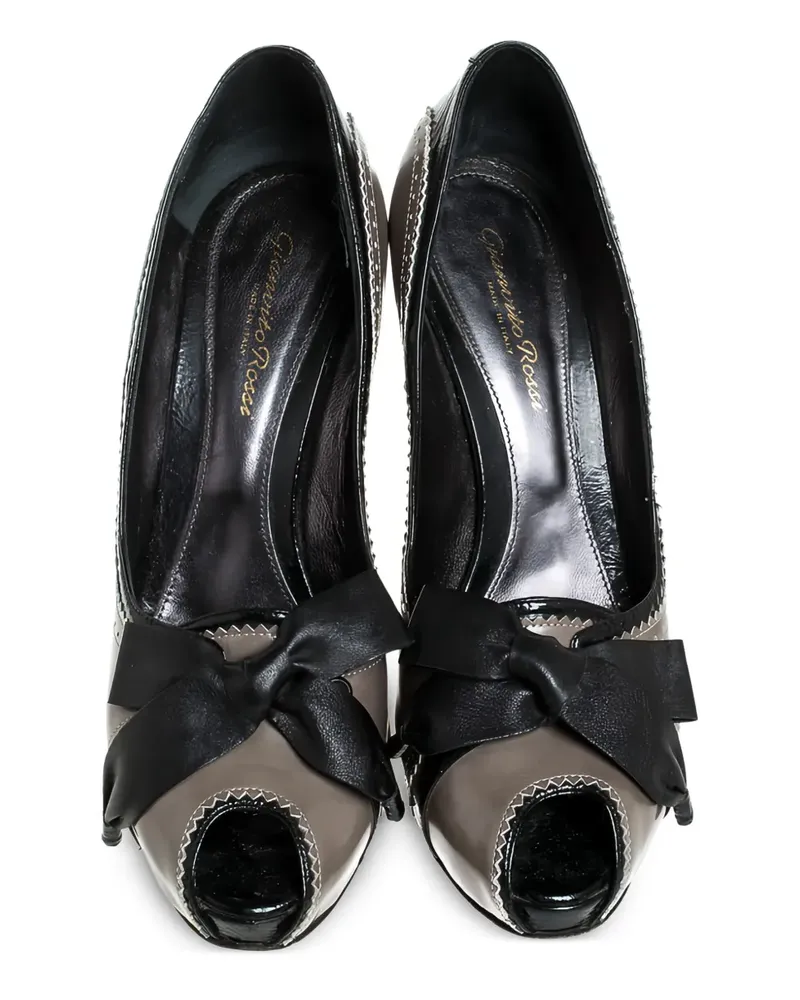 Gianvito Rossi 2024 Bow Peep Toe Pumps - Grau Grau