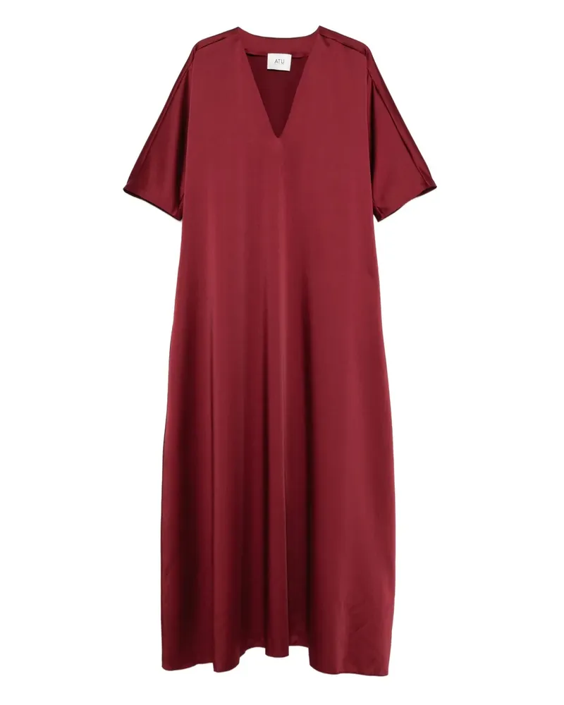 ATU Body Couture Satin-Maxikleid mit V-Ausschnitt - Rot Rot