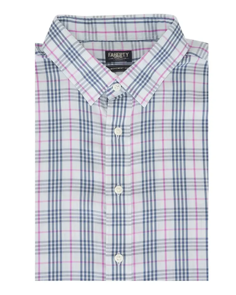 Faherty Movement Kariertes Hemd - Blau Blau