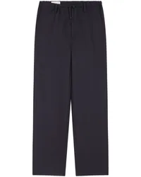 Dries van Noten Gerade Hose mit Kordelzug Blau