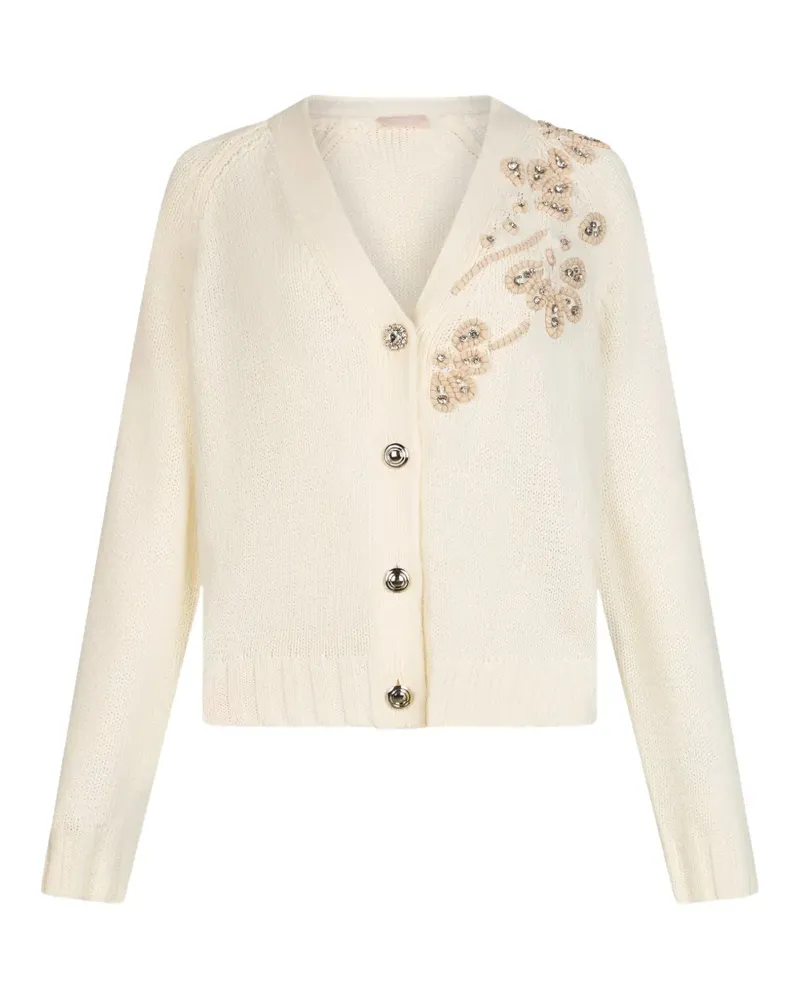 Liu Jo bejewelled V-neck cardigan - Nude Nude