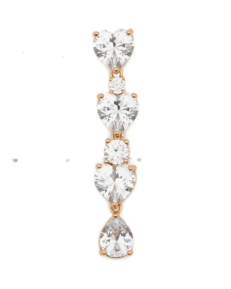 Self-Portrait heart drop earrings - Gold Gold