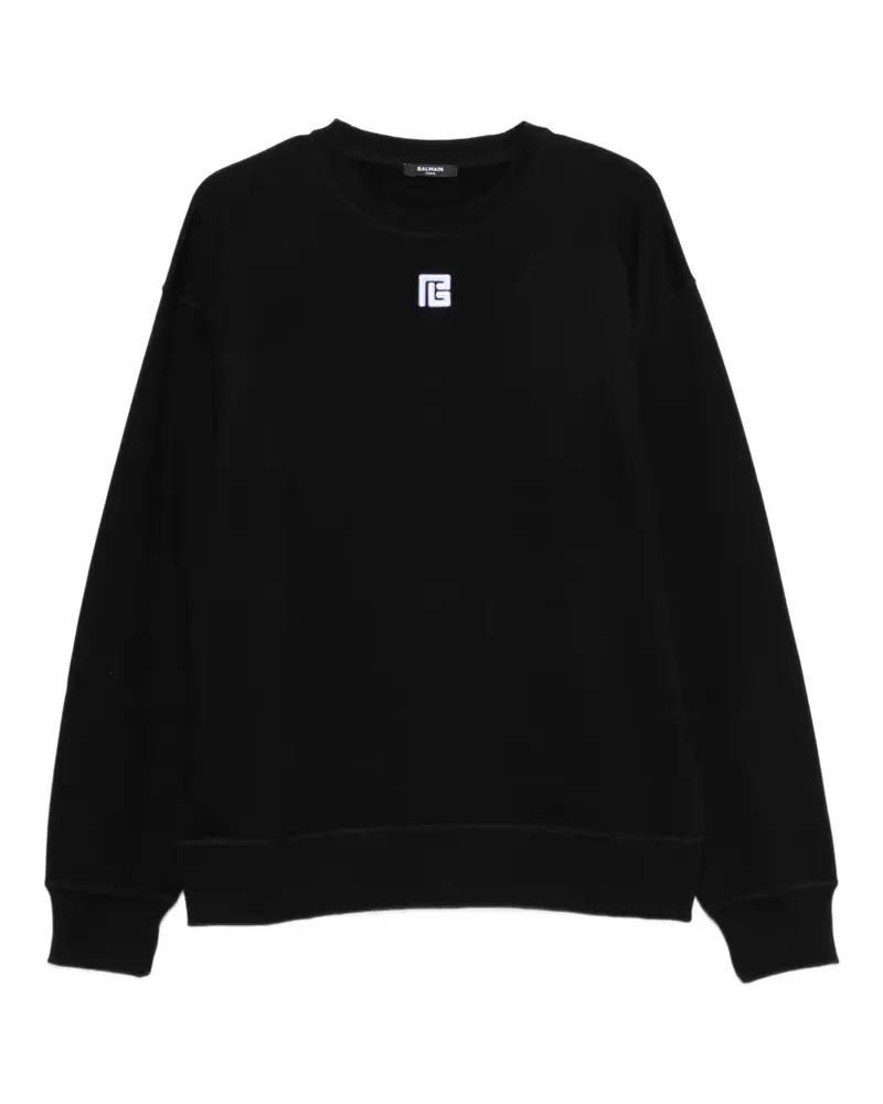 Balmain Sweatshirt mit Logo-Stickerei - Schwarz Schwarz