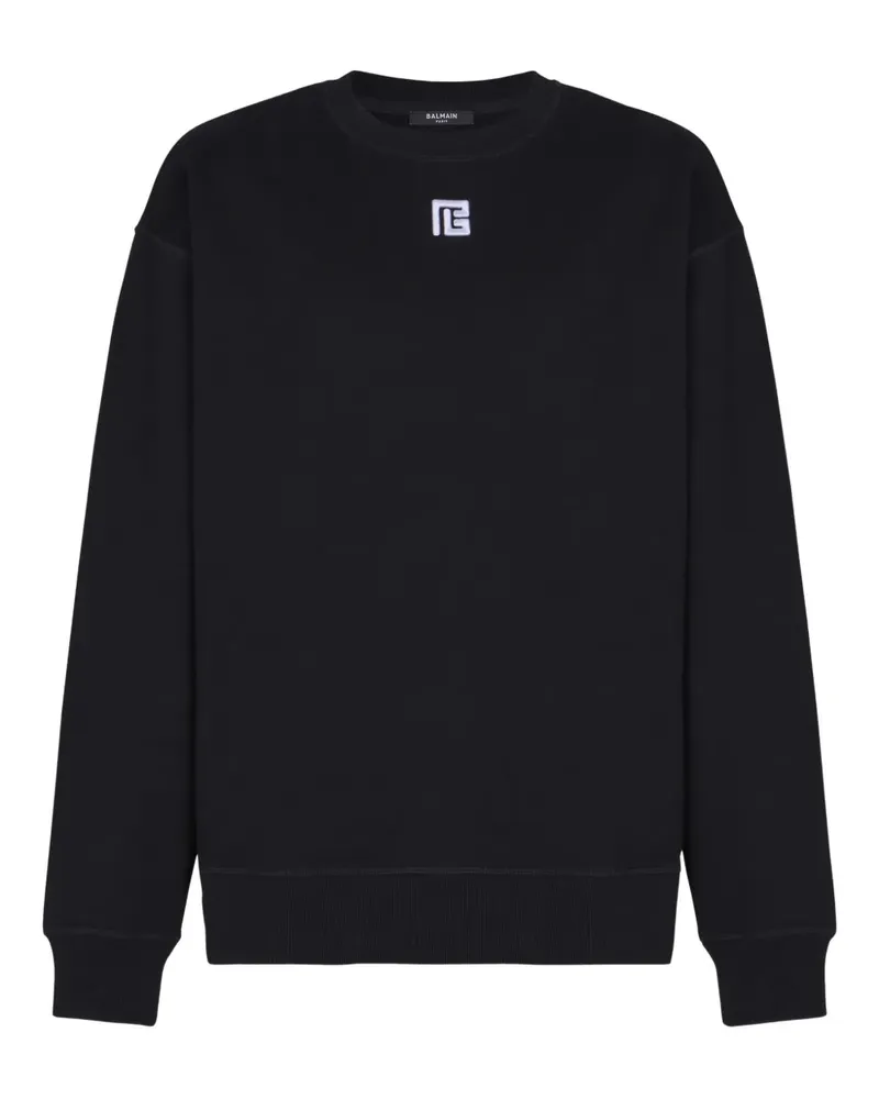 Balmain logo-embroidered sweatshirt - Schwarz Schwarz