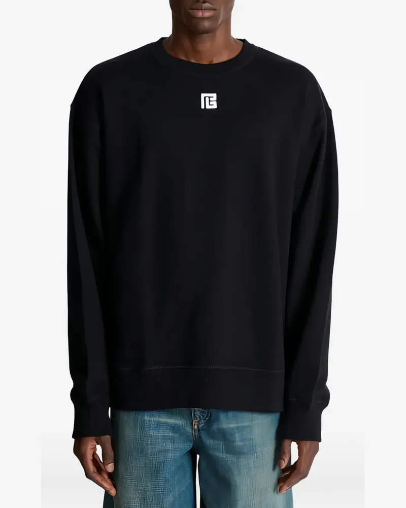 Balmain Sweatshirt mit Logo-Stickerei - Schwarz Schwarz