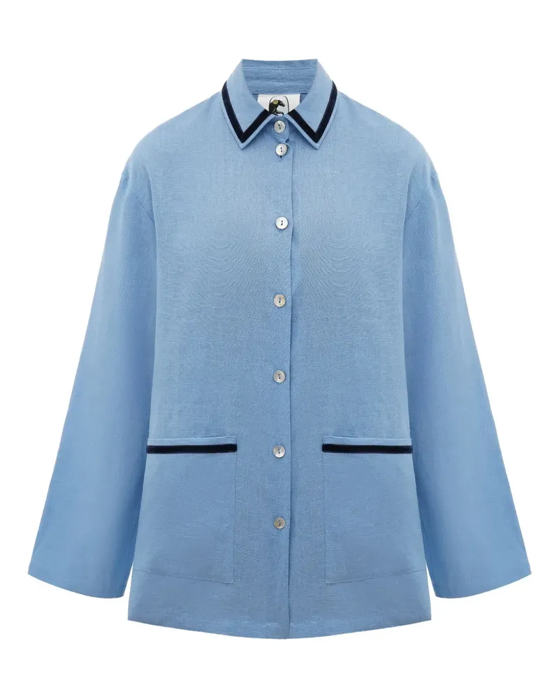 SLEEPER Paros Hemd aus Leinen - Blau Blau