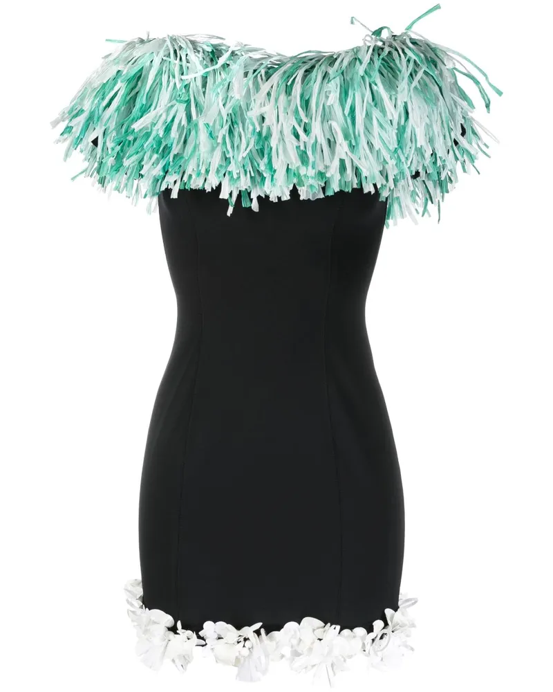 Emilio Pucci Minikleid mit Fransen - Schwarz Schwarz