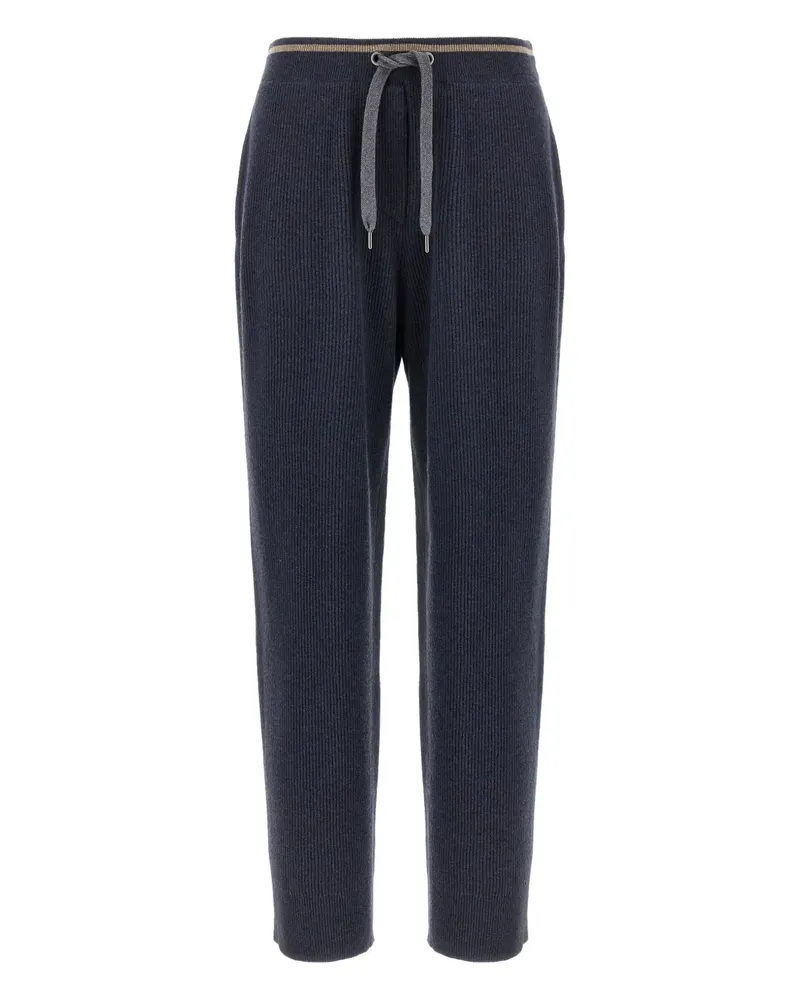 Brunello Cucinelli Gerippte Jogginghose mit Kordelzug - Blau Blau