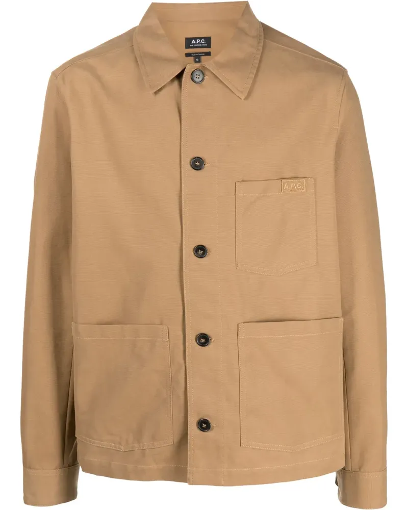 A.P.C. Klassische Hemdjacke - Braun Braun