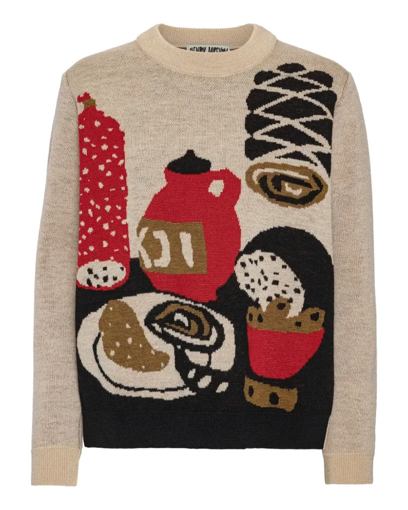 Henrik Vibskov Salami graphic-knit sweater - Nude Nude