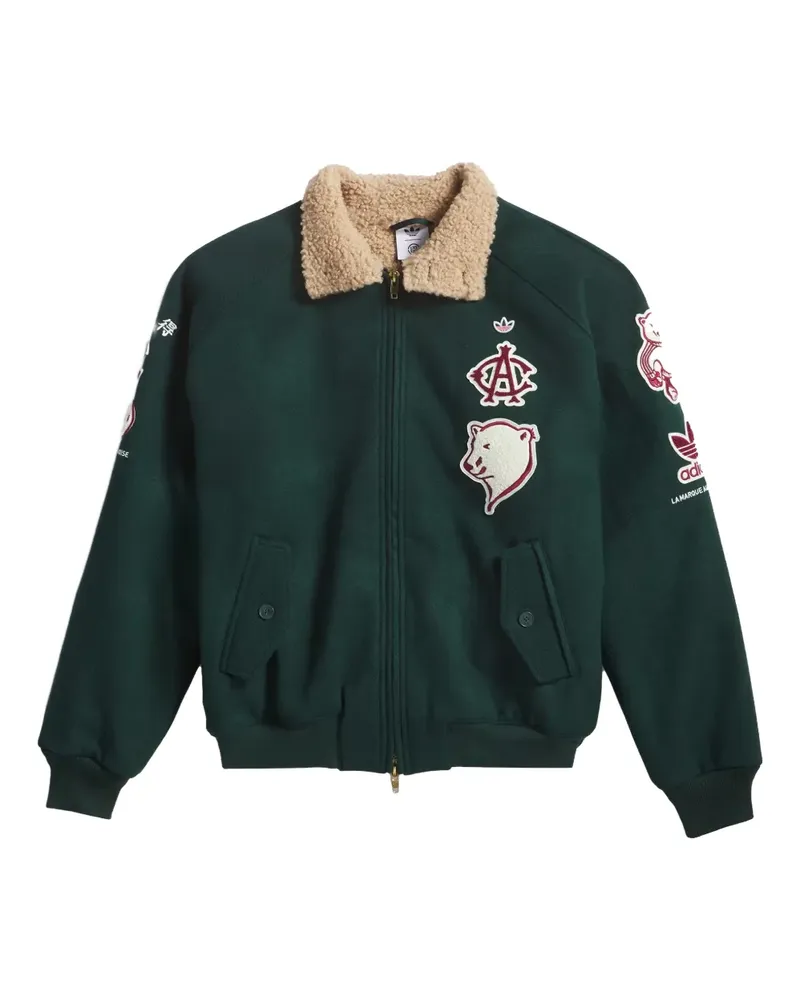 adidas logo-patch bomber jacket - Grün Grün