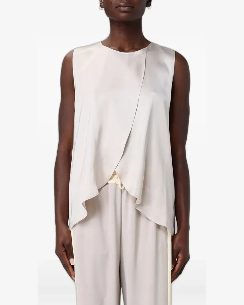 Hanita asymmetric draped top - Nude Nude