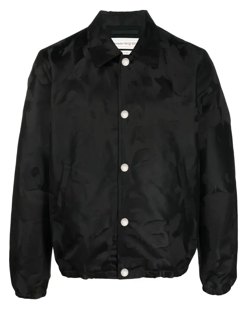 Alexander McQueen Bomberjacke in Satinoptik - Schwarz Schwarz