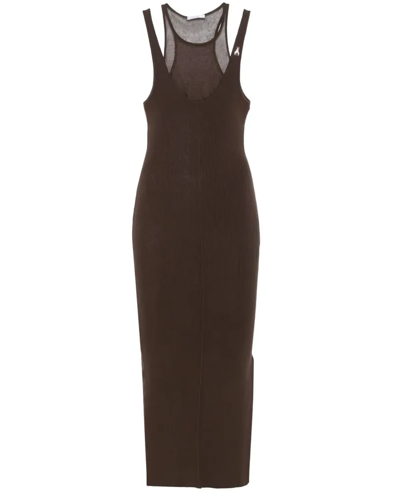 Patrizia Pepe Gestricktes Midikleid - Braun Braun