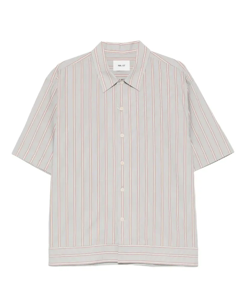 NN 07 striped short-sleeve shirt - Grau Grau