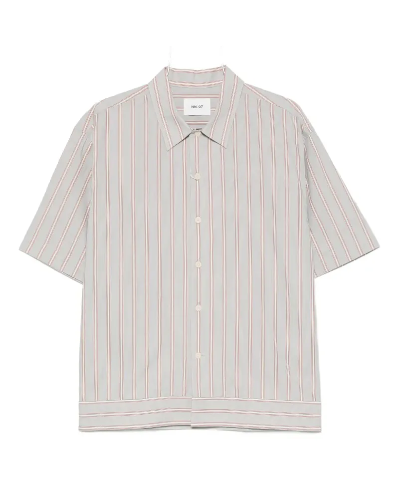 NN 07 striped short-sleeve shirt - Grau Grau