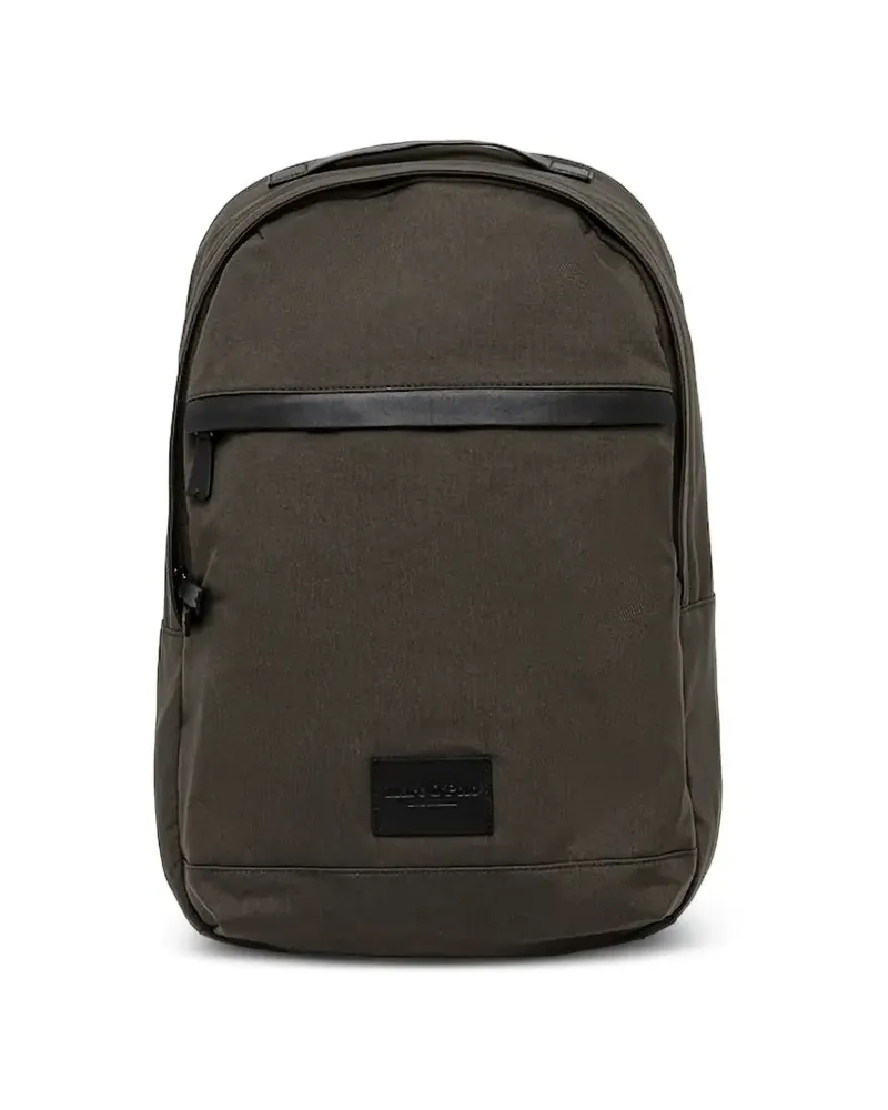 Marc O'Polo Rucksack mit Lederbesatz - Grün Grün