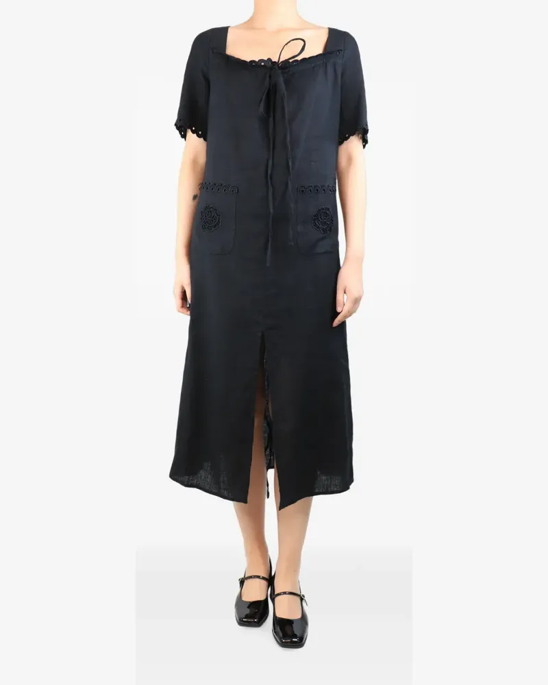 SLEEPER lace-up midi dress - Schwarz Schwarz