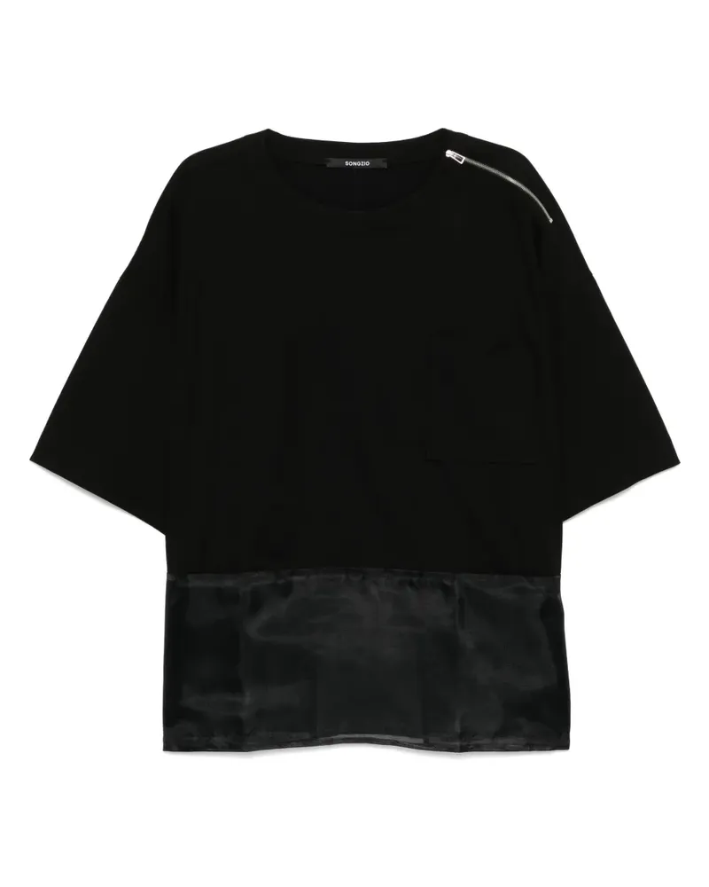 SONGZIO T-Shirt im Layering-Look - Schwarz Schwarz