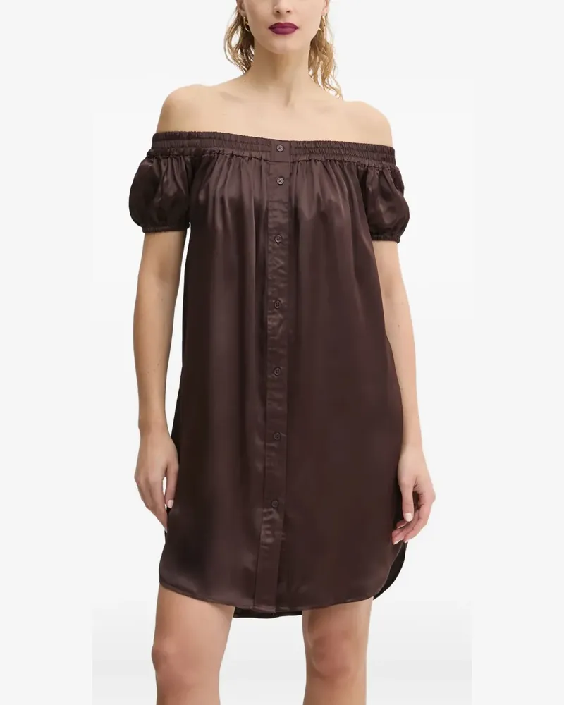 Day Birger et Mikkelsen Schulterfreies Kleid mit Knöpfen - Braun Braun