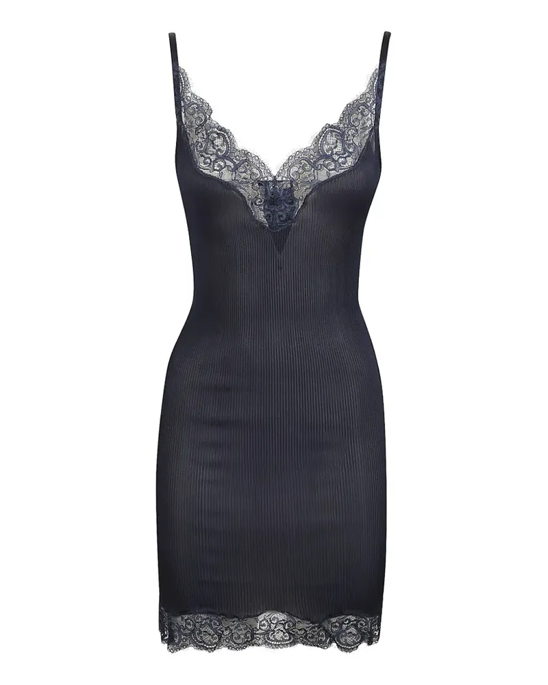 Saint Laurent Spitzenkleid mit V-Ausschnitt - Blau Blau