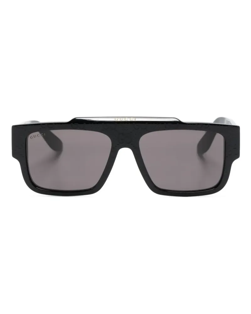 Gucci Sonnenbrille mit eckigem Gestell - Grau Grau