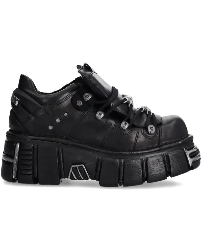 New Rock Metallic M-120N-S26 Plateau-Sneakers - Schwarz Schwarz