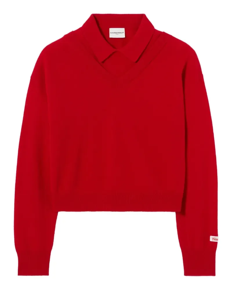 Claudie Pierlot Pullover mit V-Ausschnitt - Rot Rot
