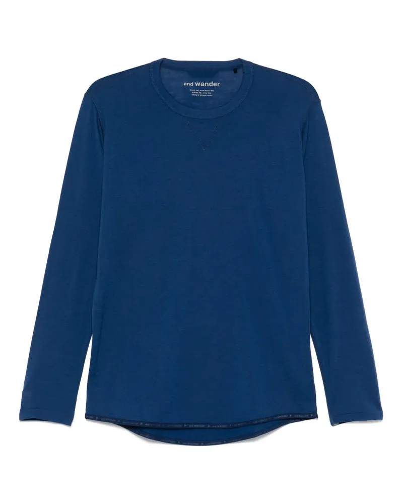 and wander T-Shirt aus Wolle - Blau Blau