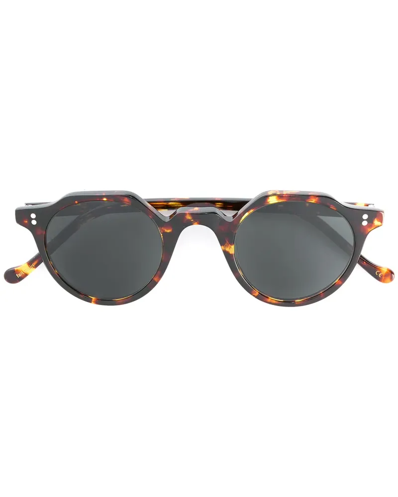 Lesca Runde Sonnenbrille in Schildpattoptik - Braun Braun