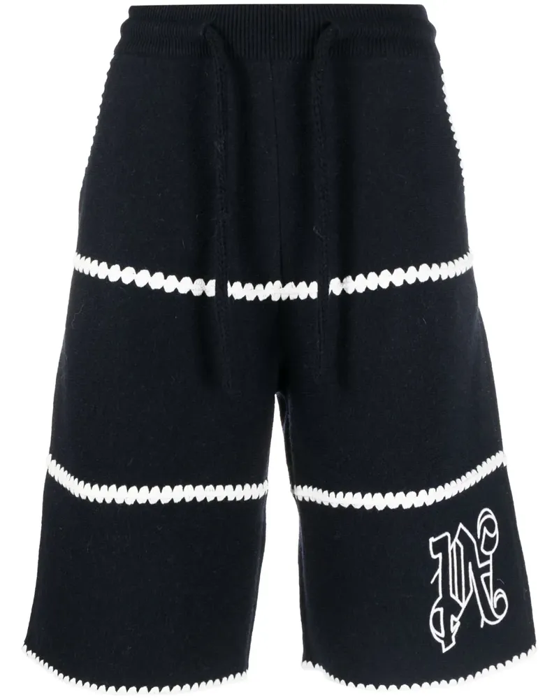 Palm Angels Shorts mit Monogramm-Stickerei - Blau Blau