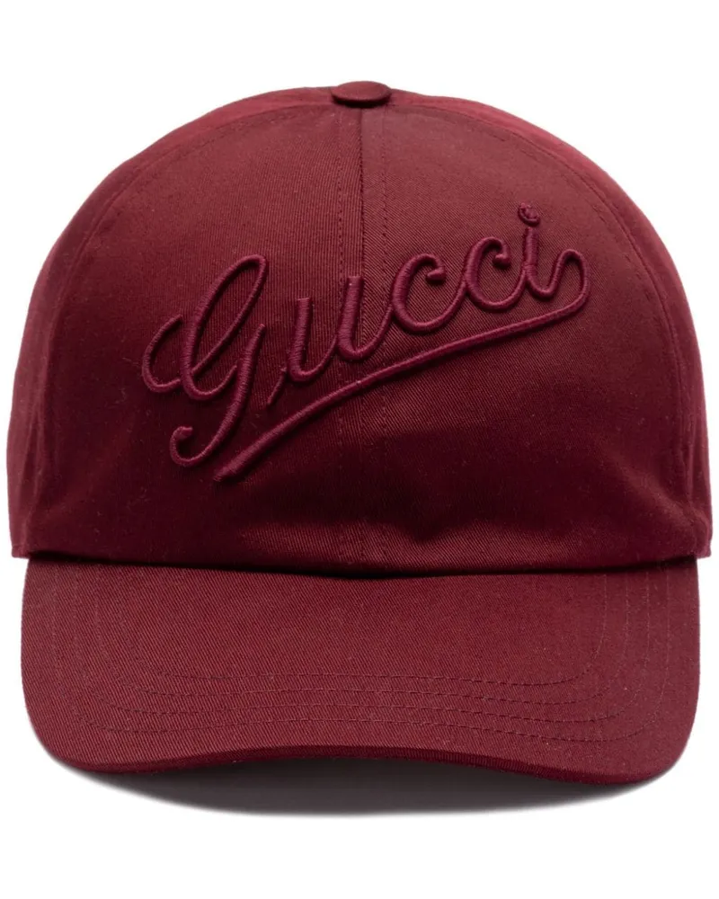 Gucci Baseballkappe mit Logo-Stickerei - Rot Rot